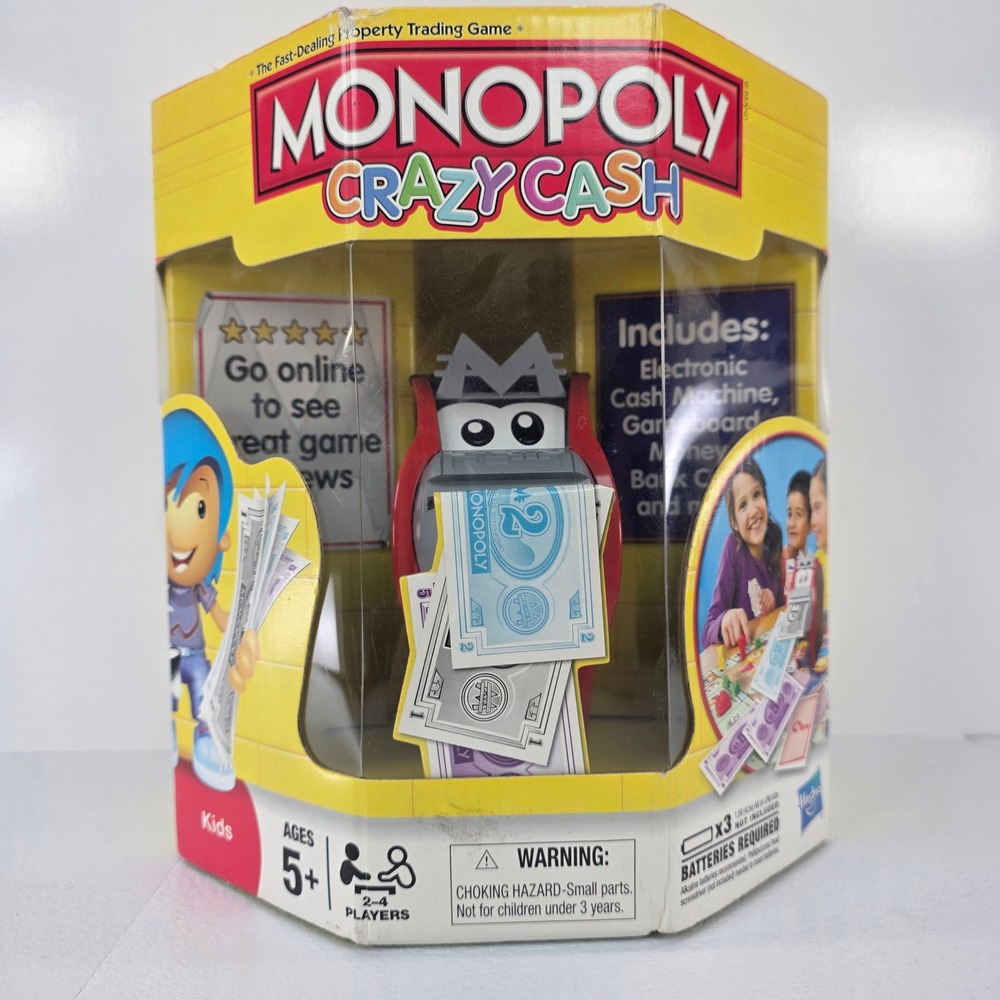 Hasbro Monopoly Crazy Cash Kids Electronic Board Game Parker Brothers 33265 2011